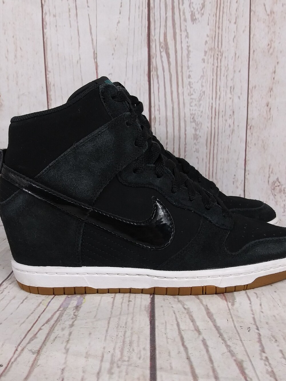 Nike Sky-Hi Wedge Suede Sneaker Women's Size 9.5 Black Gum Sole